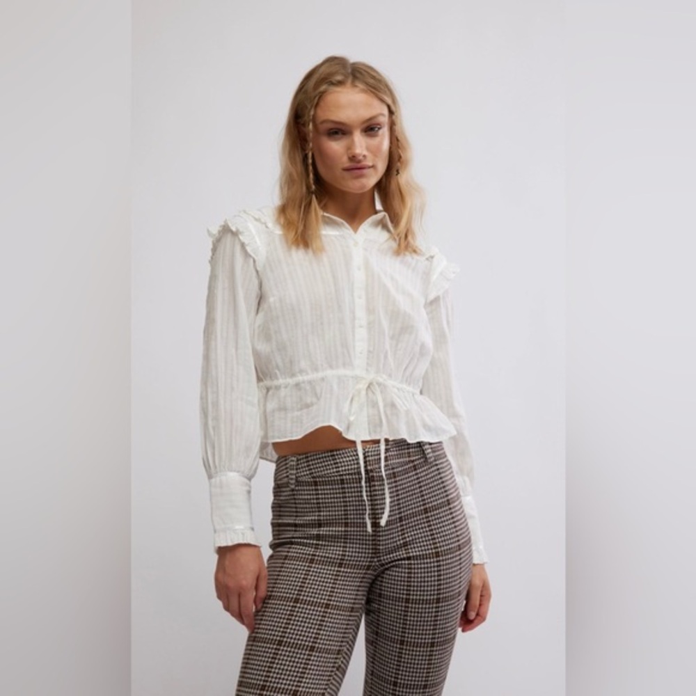 Free People Daybreak Blouse Solid in White